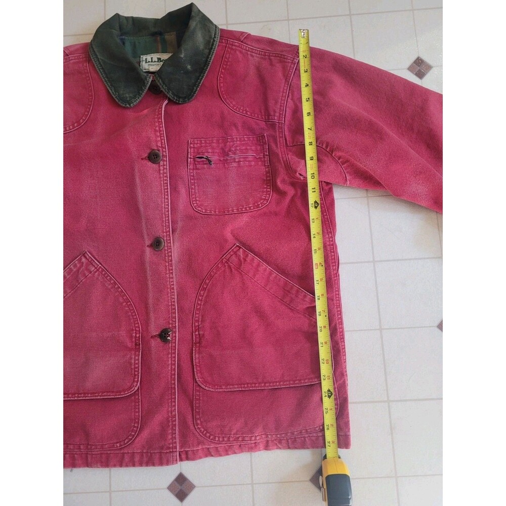 Vintage L.L.Bean PrimaLoft Barn Chore Coat Womens Medium Red Flannel Lined - Picture 3 of 15